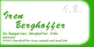 iren berghoffer business card